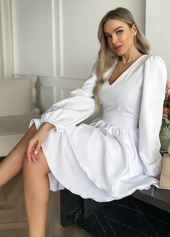 Білий кежуал сукня а-силует No Brand однотонна