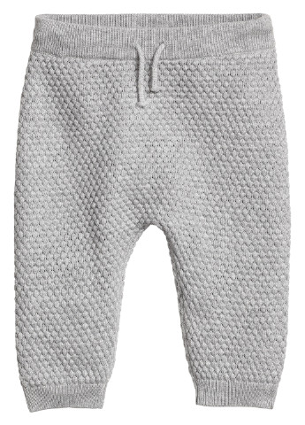 Серые кэжуал демисезонные брюки с высокой талией H&M