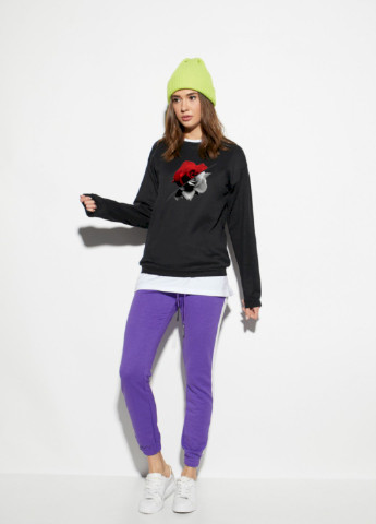 Черный свитшот женский /no flis/ YAPPI рисунок (251467790)