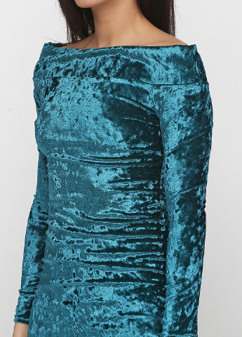 Темно-бірюзова коктейльна сукня Imperial фактурна
