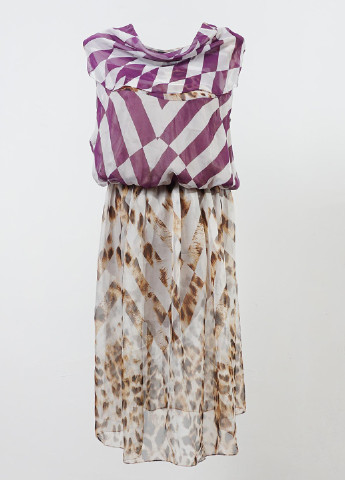 Фиолетовое кэжуал платье Bellezza с абстрактным узором