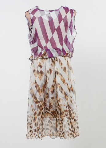 Фіолетова кежуал платье Bellezza з абстрактним візерунком