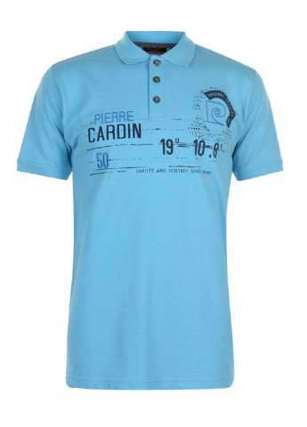 Голубой футболка-поло для мужчин Pierre Cardin с абстрактным узором