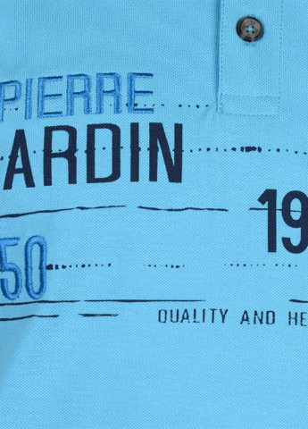 Голубой футболка-поло для мужчин Pierre Cardin с абстрактным узором