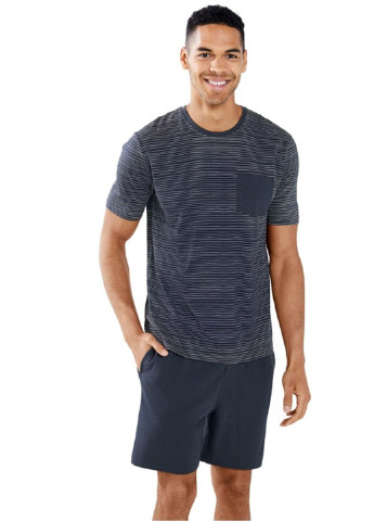 Піжама (футболка, шорти) Livergy футболка + шорти смужка темно-синя домашня трикотаж, бавовна