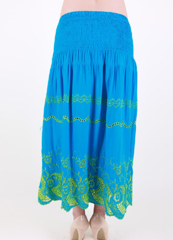 Светло-синяя кэжуал с орнаментом юбка Carrokar клешированная