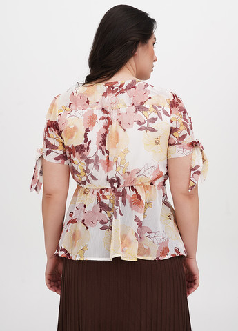 Біла блуза на запах Blue Rain