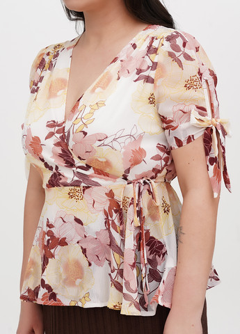 Біла блуза на запах Blue Rain