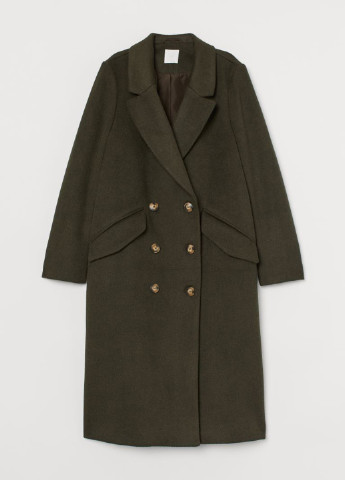 Темно-зеленое демисезонное Пальто двубортное H&M