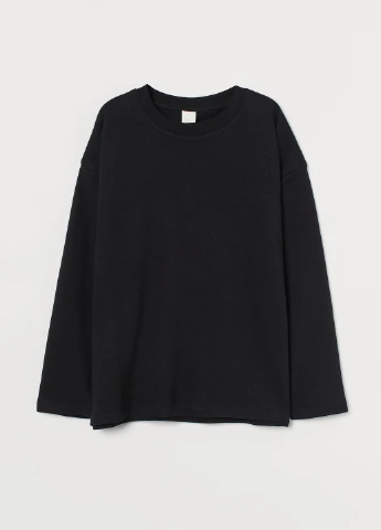 Чорний світшот демісезон,чорний, H&M Basic (255192848)