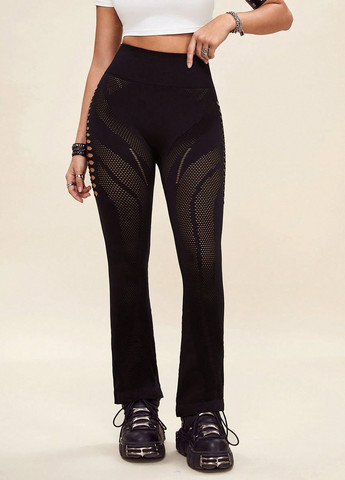 Черные демисезонные леггинсы SHEIN