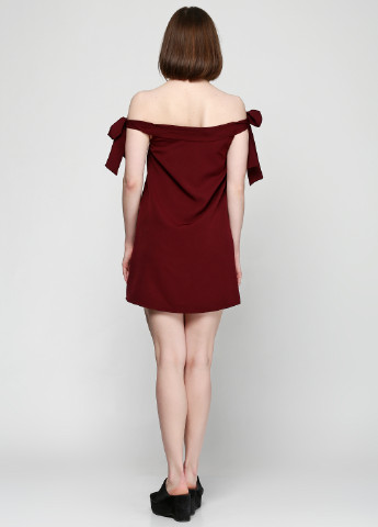 Бордовое кэжуал платье Miami Style однотонное