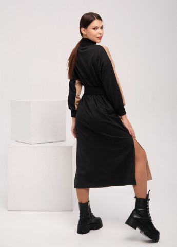 Бежевое кэжуал платье so-78510-beg Alpama однотонное