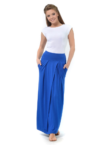 Синяя кэжуал однотонная юбка Lada Lucci а-силуэта (трапеция)