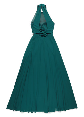 Темно-бірюзова вечірня сукня кльош, з відкритою спиною C&A однотонна