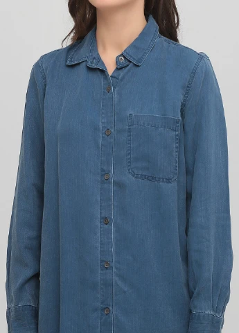 Синяя кэжуал рубашка однотонная Old Navy