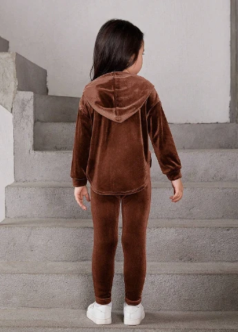 Коричневый демисезонный костюм (худи, штаны) брючный SHEIN