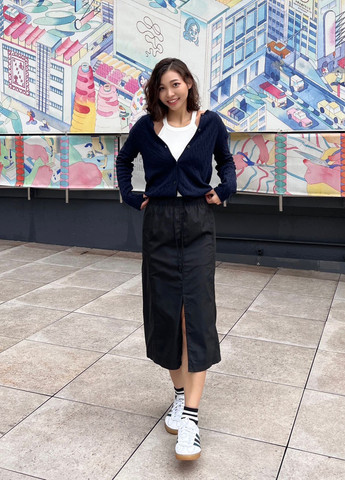 Черная кэжуал однотонная юбка Uniqlo