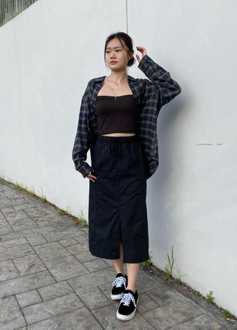 Черная кэжуал однотонная юбка Uniqlo