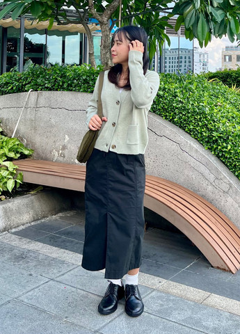 Черная кэжуал однотонная юбка Uniqlo