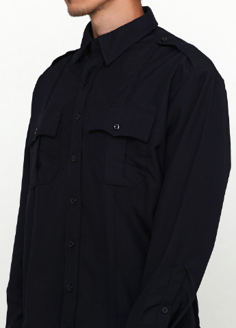 Черная кэжуал рубашка однотонная ELBECO