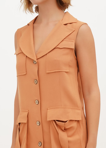 Охра кэжуал платье рубашка Vicolo однотонное