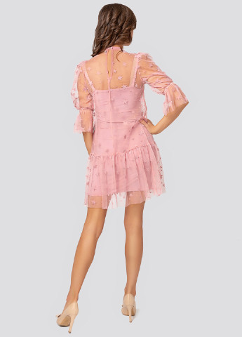 Светло-розовое коктейльное платье а-силуэт Azuri однотонное