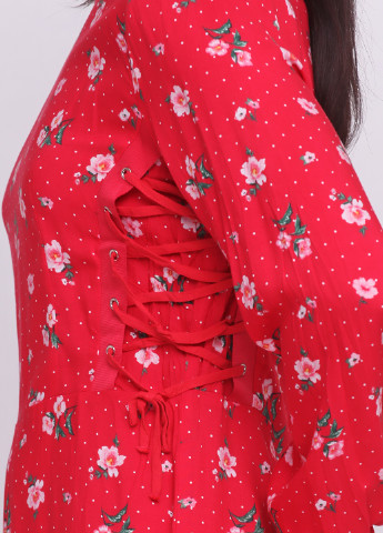 Червона кежуал сукня без підкладу H&M з квітковим принтом