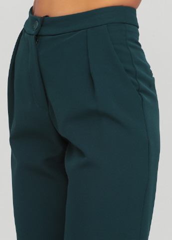 Темно-зеленые кэжуал демисезонные укороченные брюки Berna