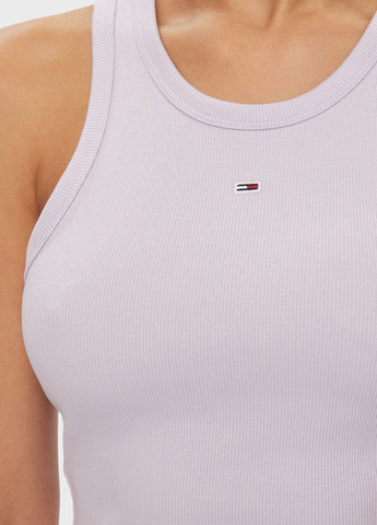 Сиреневое кэжуал платье платье-майка Tommy Jeans однотонное