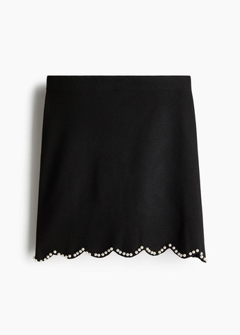 Черная кэжуал однотонная юбка H&M