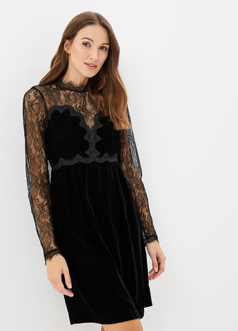 Черное коктейльное платье Morgan однотонное