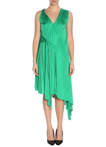 Зеленое кэжуал платье а-силуэт Pinko однотонное