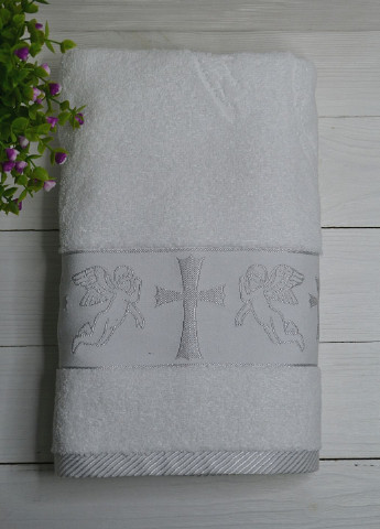 Махровое полотенце-крыжма, 65х130 см Turkish Home Basic однотонная белая