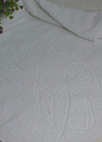 Махровое полотенце-крыжма, 65х130 см Turkish Home Basic однотонная белая