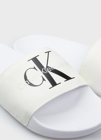 Белые шлепанцы Calvin Klein Jeans с логотипом