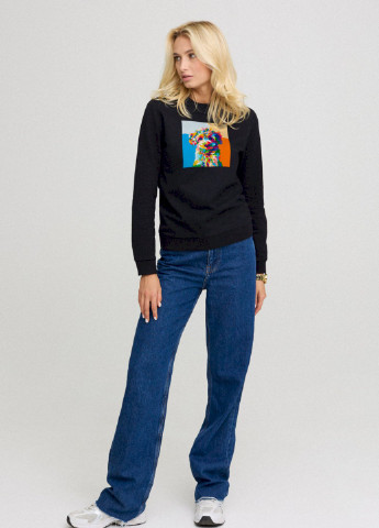 Чорний свитшот женский basic /no flis/ YAPPI (254658672)