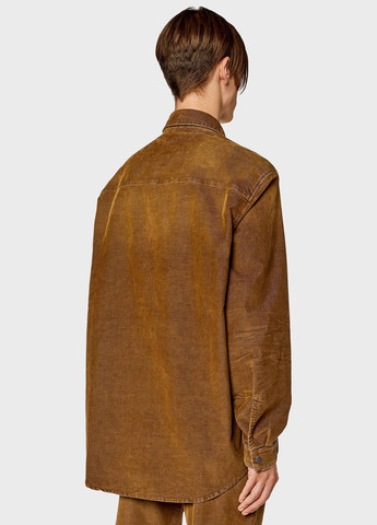 Коричневая кэжуал рубашка однотонная Diesel