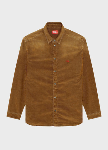 Коричневая кэжуал рубашка однотонная Diesel