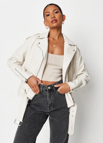 Молочна демісезонна куртка косуха Missguided