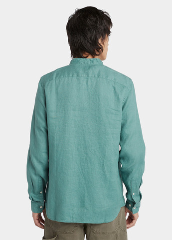 Светло-бирюзовая кэжуал рубашка однотонная Timberland