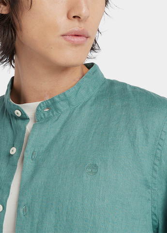 Светло-бирюзовая кэжуал рубашка однотонная Timberland