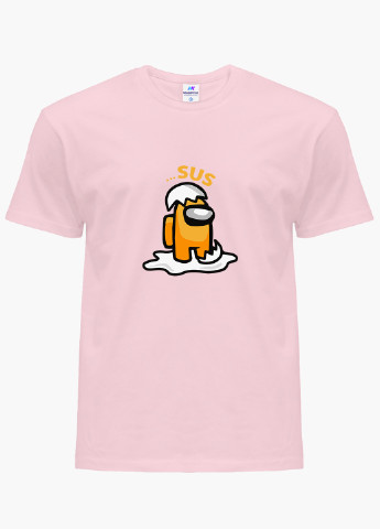 Рожева демісезонна футболка дитяча амонг ас помаранчевий містер яйце (among us mister egg) (9224-2597) MobiPrint