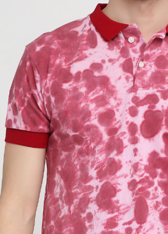 Бордовая футболка-поло для мужчин Chiarotex с абстрактным узором
