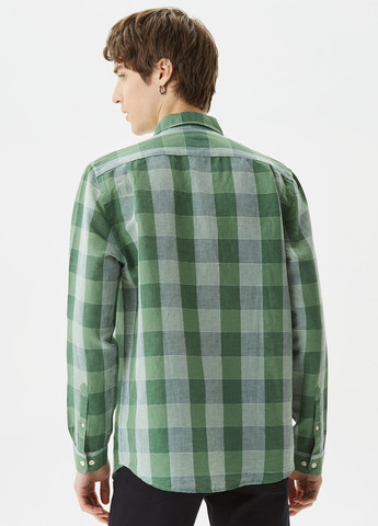 Зеленая кэжуал рубашка в клетку Lacoste