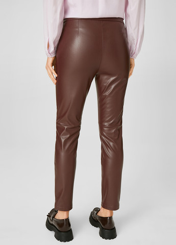 Темно-коричневые кэжуал демисезонные зауженные, укороченные брюки C&A