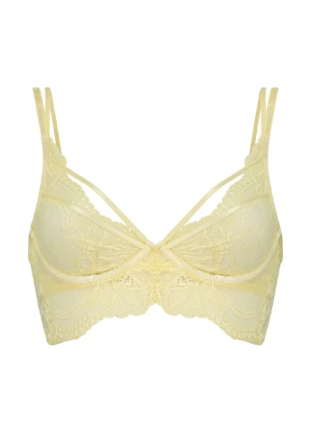 Світло-жовтий бралетт бюстгальтер Hunkemoller з кісточками поліамід, мереживо
