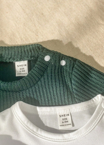 Комбинированный демисезонный комплект (свитер, лонгслив, брюки) SHEIN