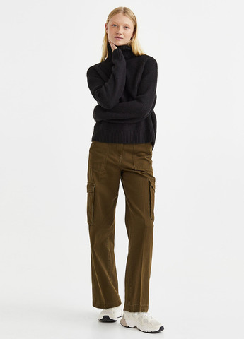 Черный зимний светр зимовий вільного крою H&M