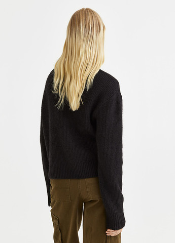 Черный зимний светр зимовий вільного крою H&M